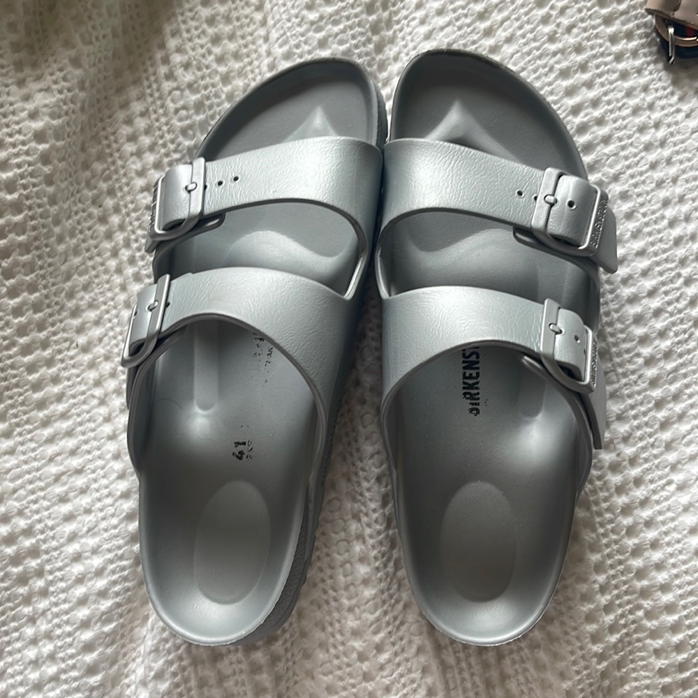 Silver Foam Birkenstocks size 41